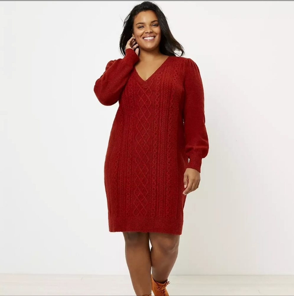 Elegant Red Knit Dress